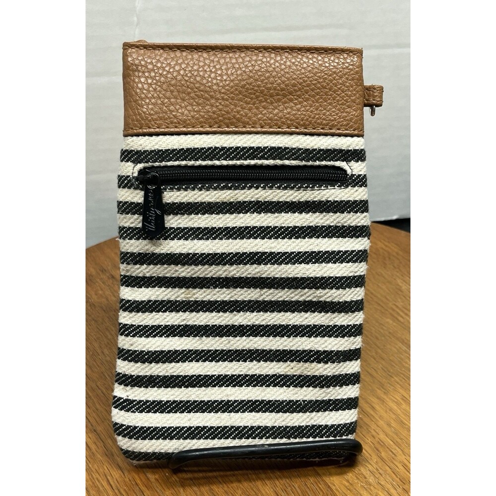 Thirty One Pinch Top Case Pouch Eyeglass Sunglass Phone Twill Stripe NO Strap